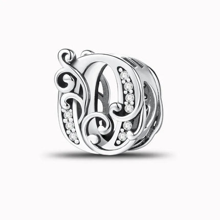 925 Sterling Silver English Letter Charms Beads Fit Original Pan DIY Bracelets Making Gift Of High Quality Fine Jewelry