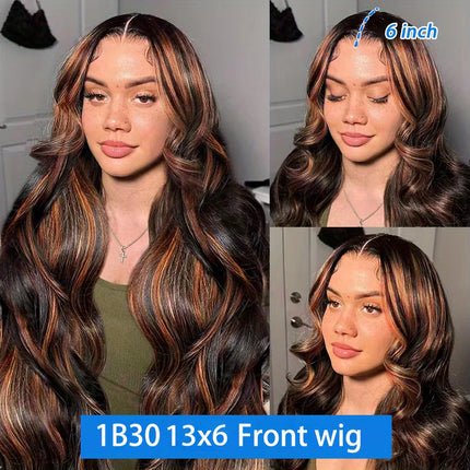 1b30 Black Brown Lace Front 13x4 Body Wave Wigs  P427 Highlight Ombre  Human Hair 13x6 HD Lace Frontal Blonde Colored Wig