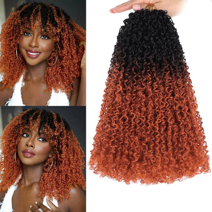 7 Packs Pre-looped Yanky Twist Crochet Braids Hair Synthetic Natural Black Pre-twisted Passion Twist Boho Crochet Braid Hair
