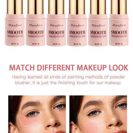 Smooth Blush Stick Naturally Saturated Long-lasting Waterproof Easy to Wear Matte Blush 3 in 1 Makeup Used On Lips Eyes Cheeks