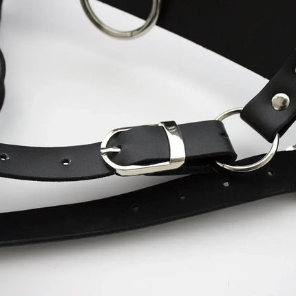 Harness Strap Bondage Female Masturbator Sex Toys for Women Magic Wand No Vibrator Leather Forced Orgasm Belt Female Chastity