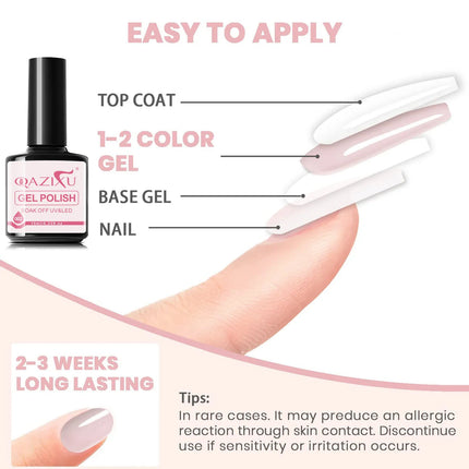 1/6Pcs Nude Collection Gel Nail Polish Set Soak Off UV LED Semi Permanent Nail Art Kit for French Manicure DIY Popular Color