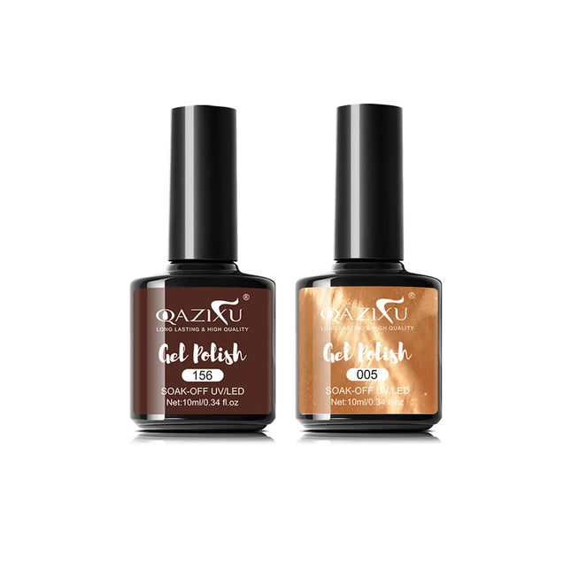 QAZIXU 10ml Brown Golden Cat Eye Nail Polish Gel Soak Off UV LED Nail Magnetic Gel Polish Nail Art Design DIY For Winter