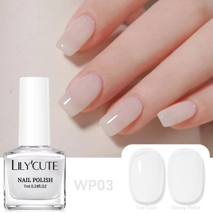 LILYCUTE 7ml Water-based Nail Polish Red Glitter Sequins Long Lasting Quick Drying No Need of Lamp to Cure Vernis for Nails