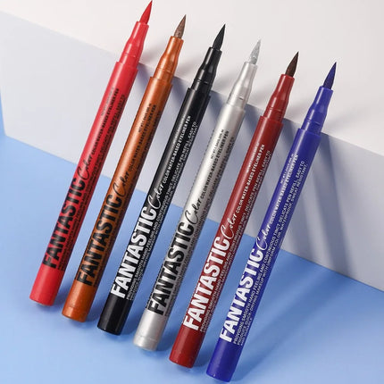 12 Colors Water-based Eyeliner Liquid Matte Red Quick-Drying Smudge-Proof Smooth Eyeliner Pen Long-Lasting Eyes Makeup Cosmetics