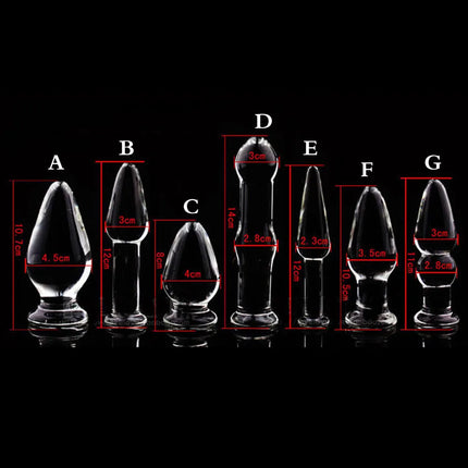 8types Sensual Glass Anal Beads for Women Fancy Butt Squirt Tails Export Anus Experience Fantasy Enthusiasts Sex Toys Lesbian