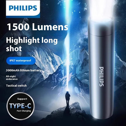 Philips New Flashlight High Intensity Waterproof Outdoor Lamp 1500 Lumens Sfl2202-Ipx7 Waterproof