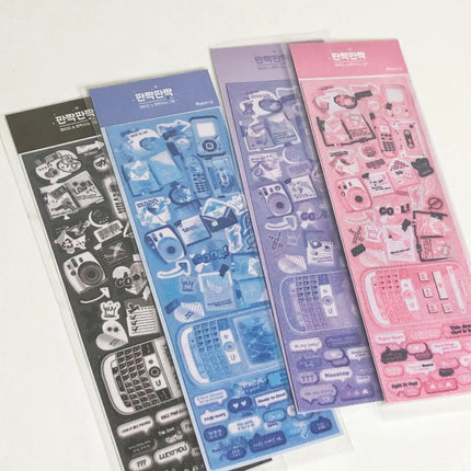 SKYSONIC Dark Style 6pcs/4pcs/2pc Full Set Series Decorative Stickers Cool Kpop Idol Card Album Dialog Sticker Korean Stationery