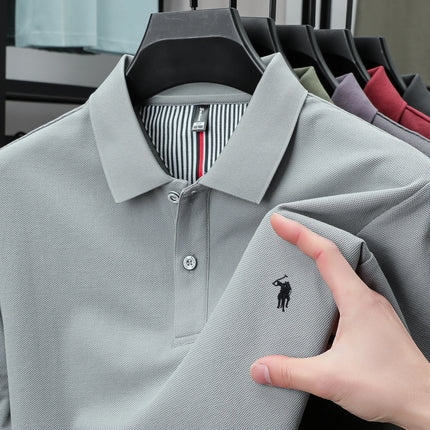 100% pure cotton summer new fashionable men's shortsleeved luxury customized business polo shirt exquisite embroidery Tshirt top