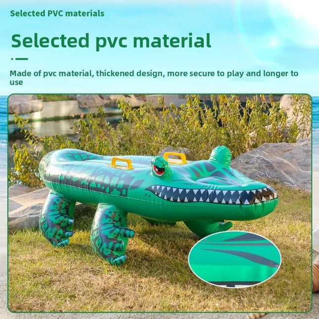 New Spot PVC Inflatable Crocodile Surfboard, Water Floating Row Outdoor Swimming Equipment Mount Water Ski Board