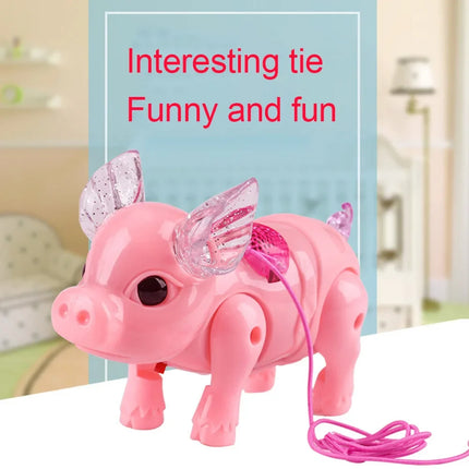 New Pink Color Electric Walking Pig Toy With Light Musical Kids Funny Electronics Toy Children Birthday Gift Toys