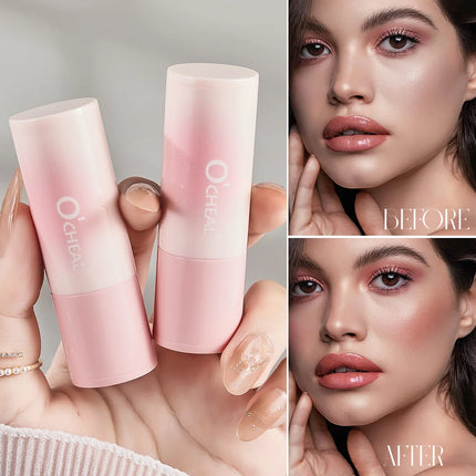 Blush Stick Brightening Contour Powder Shadow Blusher Waterproof Eyes&lip Cheek Tint Beauty Blush Stick Sponge Makeup Cosmetics