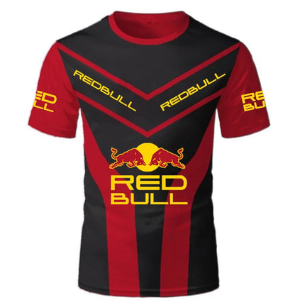 Summer Latest Red Bull Men's T-shirts Fashion Racing T-shirts Red Bull 3D Printed T-shirts Street Fashion Red Bull Clothing