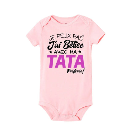 I Can't I Messed Up with My Favorite Aunt Printed Baby Bodysuit Funny Newborn Romper Infant Short Sleeve Jumpsuit Babies Clothes