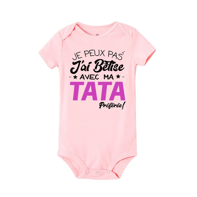 I Can't I Messed Up with My Favorite Aunt Printed Baby Bodysuit Funny Newborn Romper Infant Short Sleeve Jumpsuit Babies Clothes