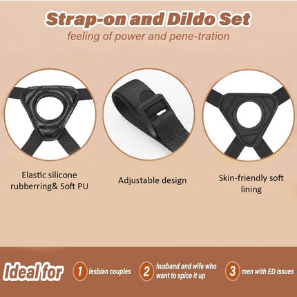 Wearable Strapon Harness Penis for Lesbian G Spot Stimulator Adult Adjustable Panties Strap on Dildos Pants Sex Toys for Women
