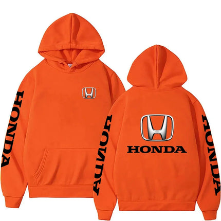 New Autumn/Winter Honda Racing Men's Black Hoodie, Stylish Men's Sweatshirt, Sporty Women's Street Style Pullover