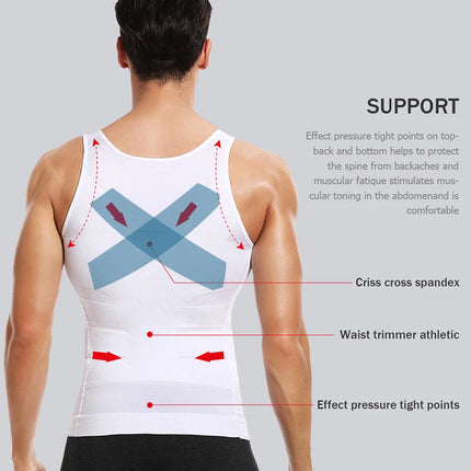 Men's Slimming Body Shaper Chest Compression Shirts Tummy Control Shapewear Abdomen Slimming Vest Waist Trainer Corset Tank Top