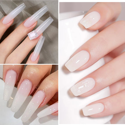 AWStorG 7.5ml Milky Jelly White Gel Nail Polish Translucent Semi Permanent Soak Off UV LED Gel Varnish Manicure Nail Art