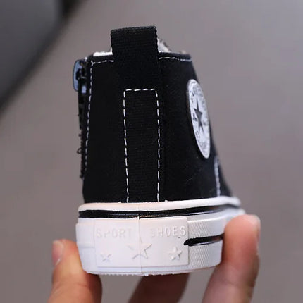 Chaussures en toile mi-montantes pour enfants Chaussures pour enfants décontractées confortables à semelle souple pour garçons et filles Chaussures de planche antidérapantes et respirantes