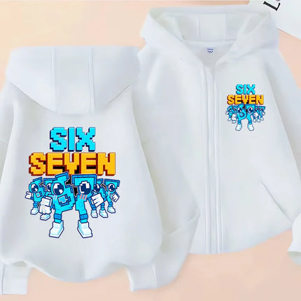 Hot Six Seven Children's Zip Up Hoodies Funny 67 Brainrot Zipper Hoody Clothes Kid Girl Boy Baby Casual Fashion Tops Sweatshirts
