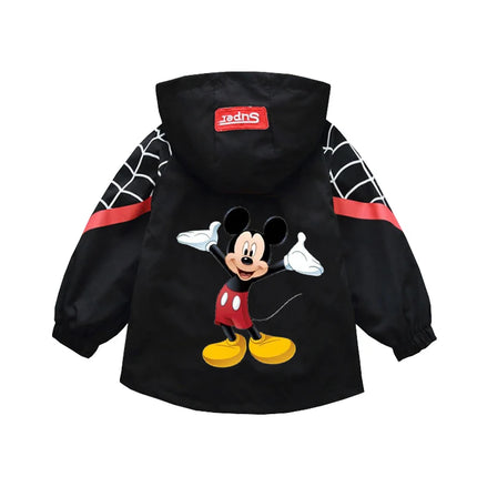 Children's Mickey Hooded Jacket 1-10 Years Autumn Boy's Windbreaker Zipper Hoodie Baby Boys Birthday Present Jacket Cosplay Coat