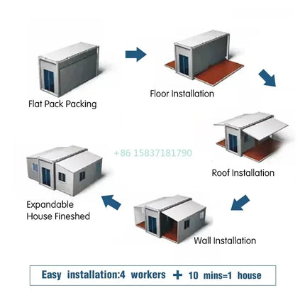 Foldable Container House 3 Bedroom 20ft Modular Container House Casas Prefabricadas Mobile Tiny Home Expandable Container House