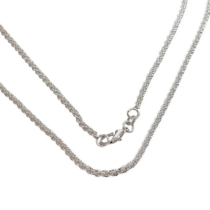 Hot new 40-75cm 925 Sterling Silver Necklace 16-30 Inch originality 2MM String chain for Women Fashion streetwear Jewelry Gifts
