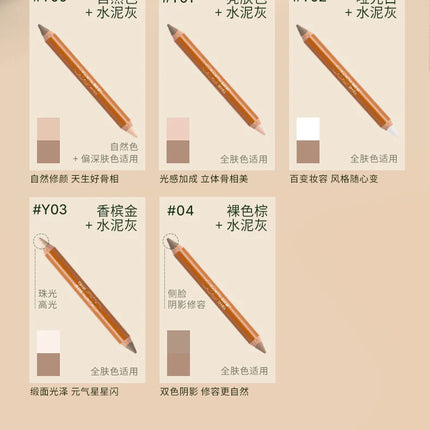 Original OUTOFOFFICE Double-ended Shadow Pencil Grooming Crayon Long-lasting Flawless Contouring Effect Original Professional