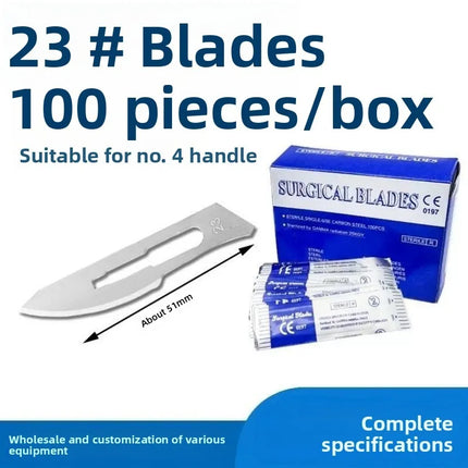 Sterile Surgical Scalpel Blades Individually Packaged, Carbon Steel 11 Extra Point & 23 Stainless Steel, Full Range of Sizes