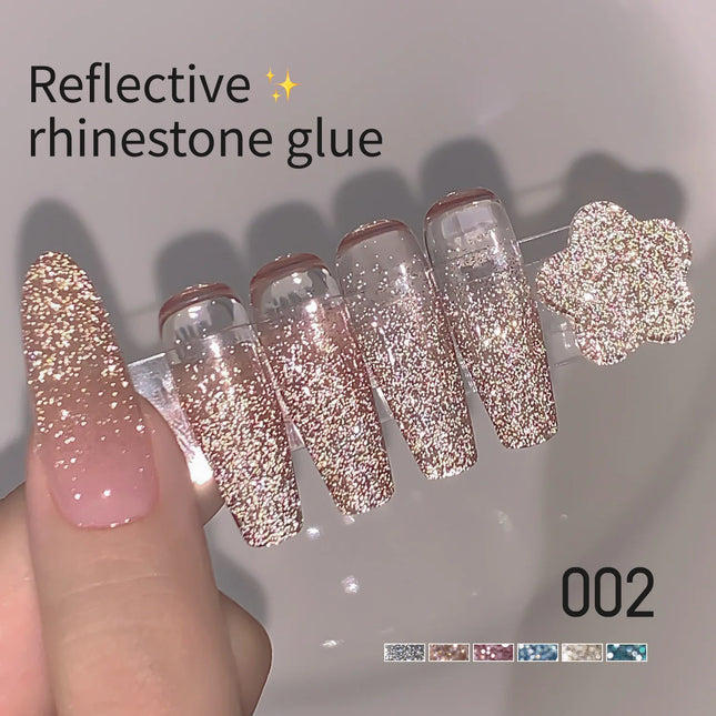 Super Sparkling Silver Nail Gel DIY Reflective Crushed Diamond Bounce Nail Gel Internet Famous Popular for Salon Special Use