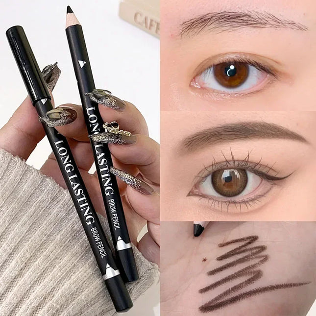 Black Brown Color Eyeliner Eyebrow Makeup Pencil 2 in 1 Waterproof Natural Lasting Matte Brow Pen Easy To Wear Eyes Cosmetics