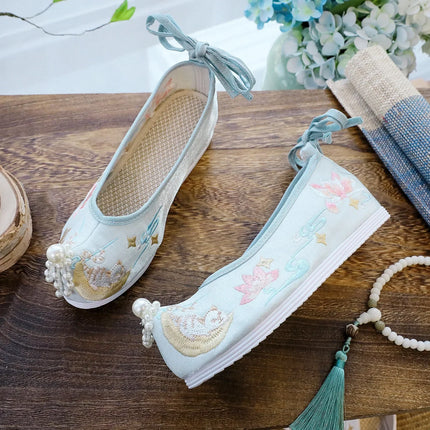 Chasing Moon Hot Sale Of The Season New Style Ming Dynasty Hanfu Shoes National Style Upturned Head Cotton Shoes Ancient Wedding