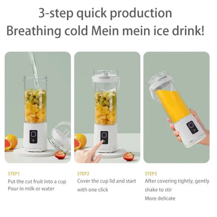 600ML Portable Juicer Cup, USB Rechargeable Electric Mini Juice Blender, Small Household Fruit Juice Maker, Dual Function