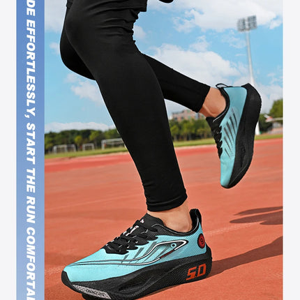 New Trendy Sports Running shoes, Comfortable and Breathable Men's and Women's Sports Casual shoes, Outdoor Large-sized Black 10