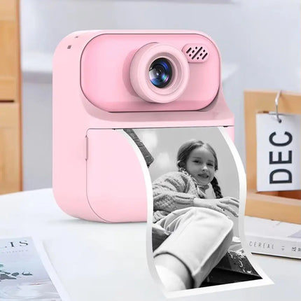 24 Inch HD Screen Thermal Print Camera Dual Lens with Print Paper Mini Instant Print Toys With Hanging Straps
