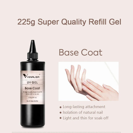 30/60ml VENALISA Diamond Long Wear Top Coat Big Volume Refillment Ultra Glossy Non Wipe Anti Yellowing No Burning Extension Gel