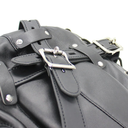 BDSM Bondage Fetish Sex Mask Sexy Headgear Closed Blindfold Leather Restraint Hood Mask Erotic Games Sex Toys for Couples