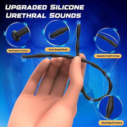 Urethra Sound Penis Plug Toy - 8 PCS Silicone Dilators Catheters & Sounds Set Urethral Plug Male Sex Toys, Sounding Rods Urethra