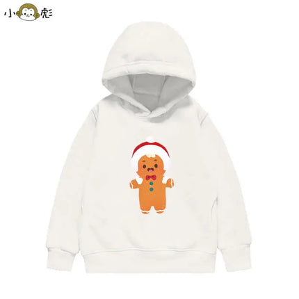 Christmas Reindeer Bear Santa Claus Children Hooded Sweatshirt Boy Girl Autumn Winter Daily Outdoor Casual Loose Warm Sportswear