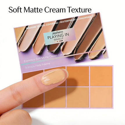 Zephoco Cream Concealer Palette Dark Circles Cover Matte Long Lasting Soft Skin Contouring Face Concealer Makeup Cosmetics 11g