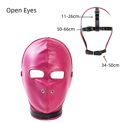Sexy Adult Roleplay One Glove Corset with Various Half Face Bondage Harness Mask Hood for Fetish Party Games Exotic Costumes