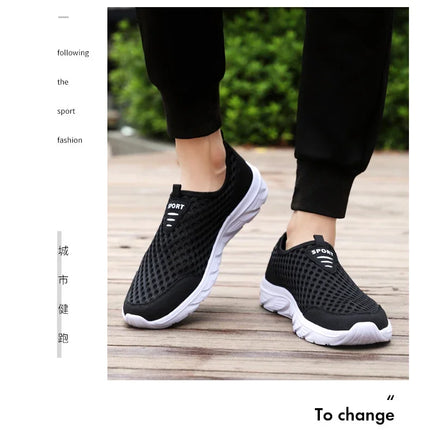 YRZL Lightweight Men Casual Shoes Breathable Slip on Male Casual Sneakers Anti-slip Men's Flats Outdoor Walking Shoes Size 39-46