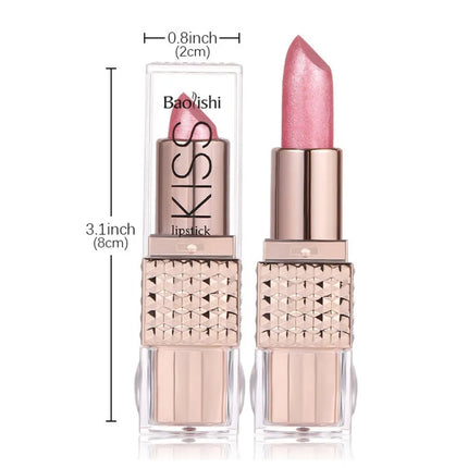 Pearlescent Pink Glitter Velvet Lipstick Metallic Waterproof Long Lasting Matte Shimmer Diamond Lipgloss Women Makeup Cosmetic