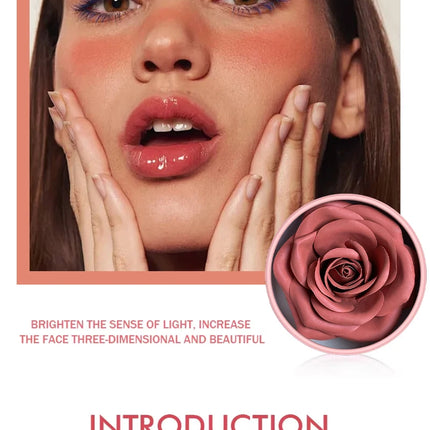 4-Color Rose Petal Blush,Waterproof Blush Cream,Natural Finish,Light Coverage,Perfect Gift for Christmas and Valentine's Day