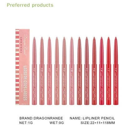 1Pc 12 Colors Waterproof Long-Lasting Automatic Lip Liner Makeup Matte Lipstick Pen Lip Gloss Lipliner For Beginners