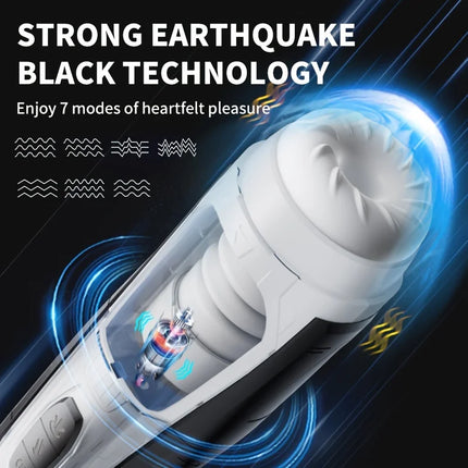 Male Masturbator Cup With Realistic 3D Sleeve 7 Thrusting & Vibrating Stimulation Modes  for Male Masturbation Penis Training