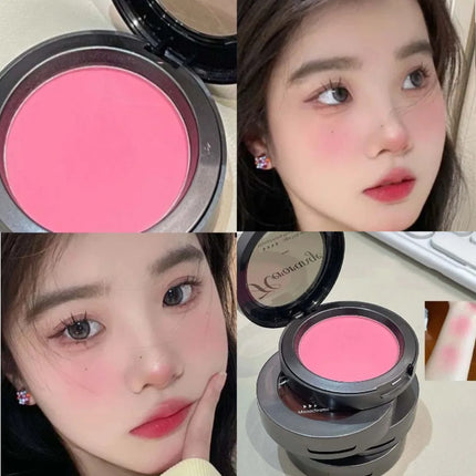 Monochrome Blusher Palette Matte Warm Brown Red Cheek Tint Face Contouring Waterproof Cosmetics Rouge Powder Soft Natural Makeup