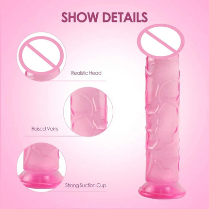 Realistic Dildos, Pink Dildo with Strong Suction Cup for Women,Adult Sex Toys，toys for Sexuals，safer Sex Products，anal Plug，dick