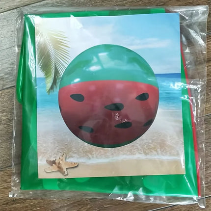 1pc Summer Beach Ball PVC Watermelon Ball, Inflatable, Thickened Giant, Red, 90cm, for Beach Party, Outdoor Sport, Swimming Play